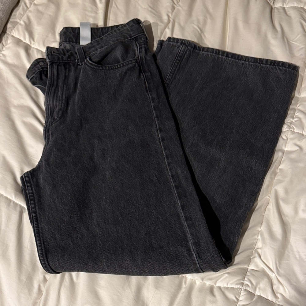 H&M Women's Dark Gray Wide Leg Jeans